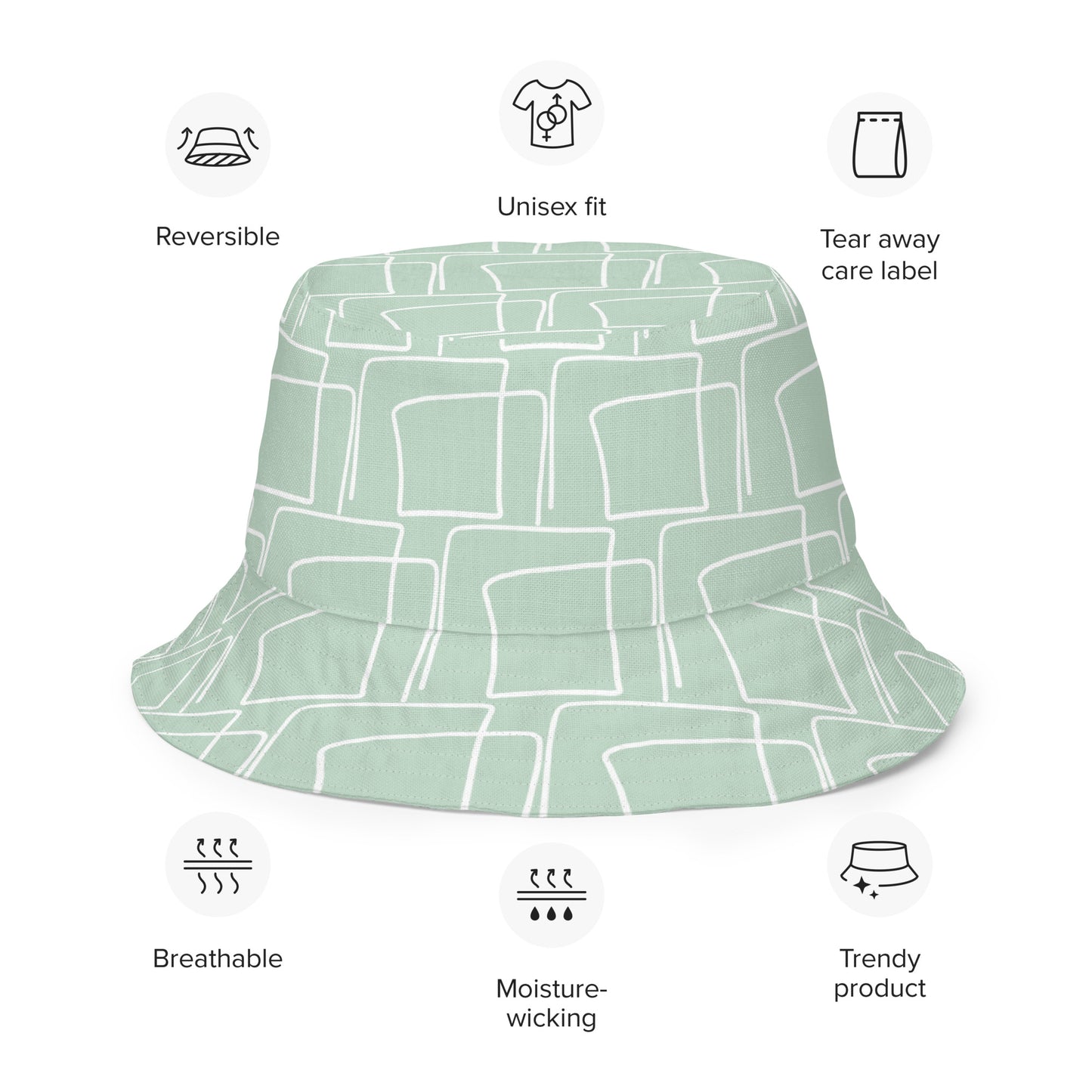 Abstract Squares Reversible bucket hat