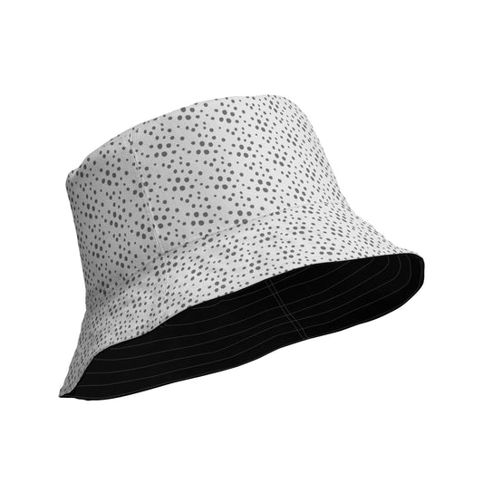 Polkadot and Black Reversible Bucket Hat