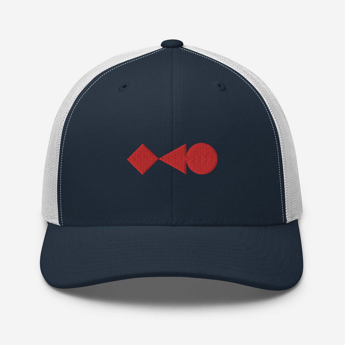 Red Geometry Shapes Trucker Cap