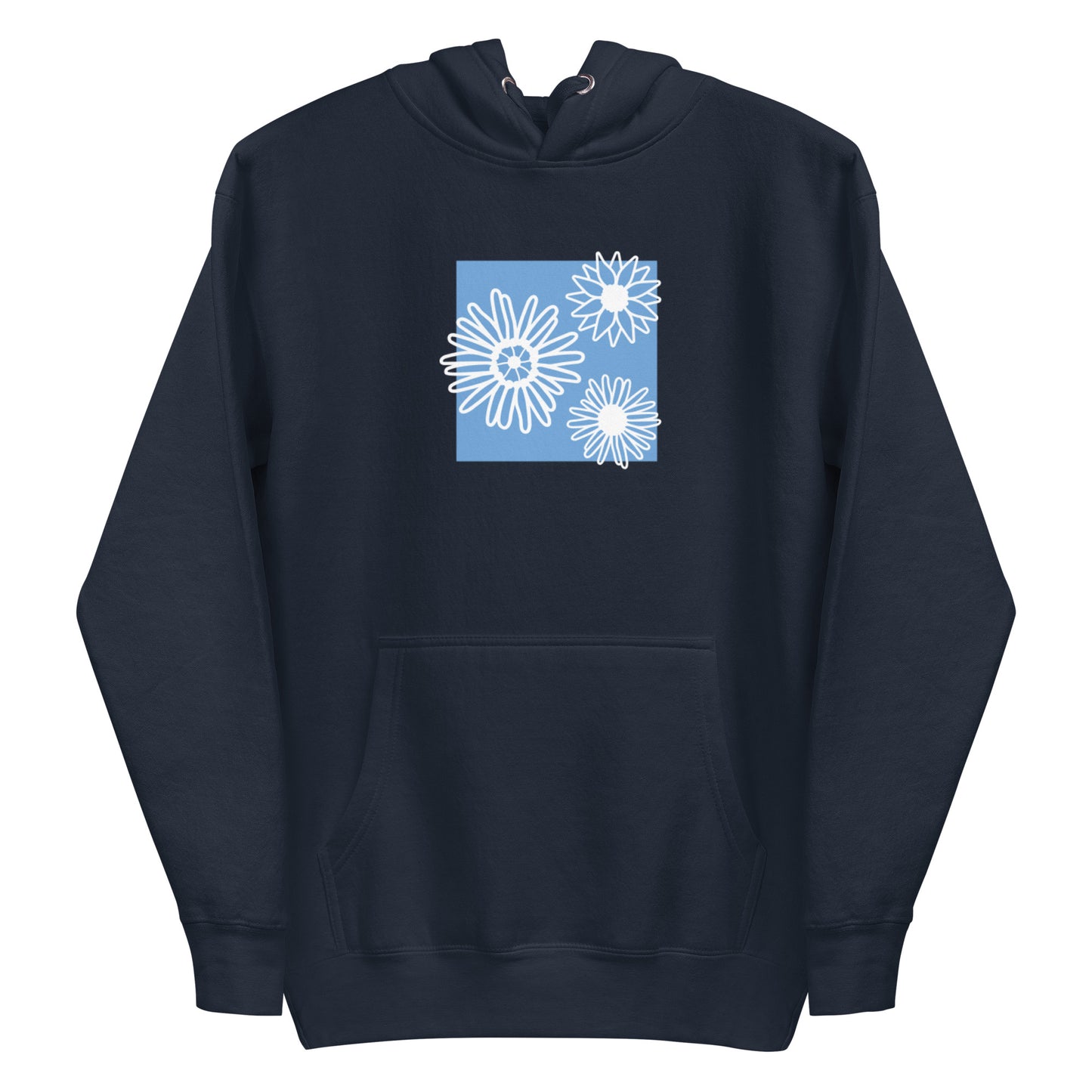 Blue Box Flower Women Hoodie